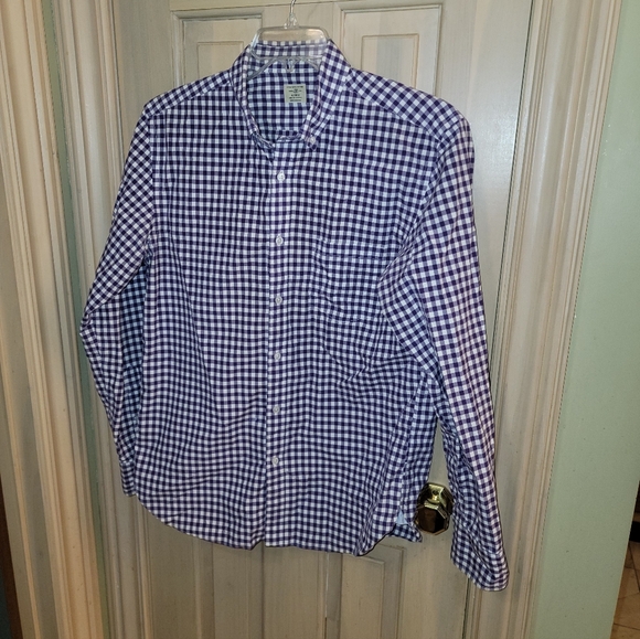 J. Crew Other - Mens Sz M J. Crew Purple Checked 15-15.5 Long Sleeve Shirt